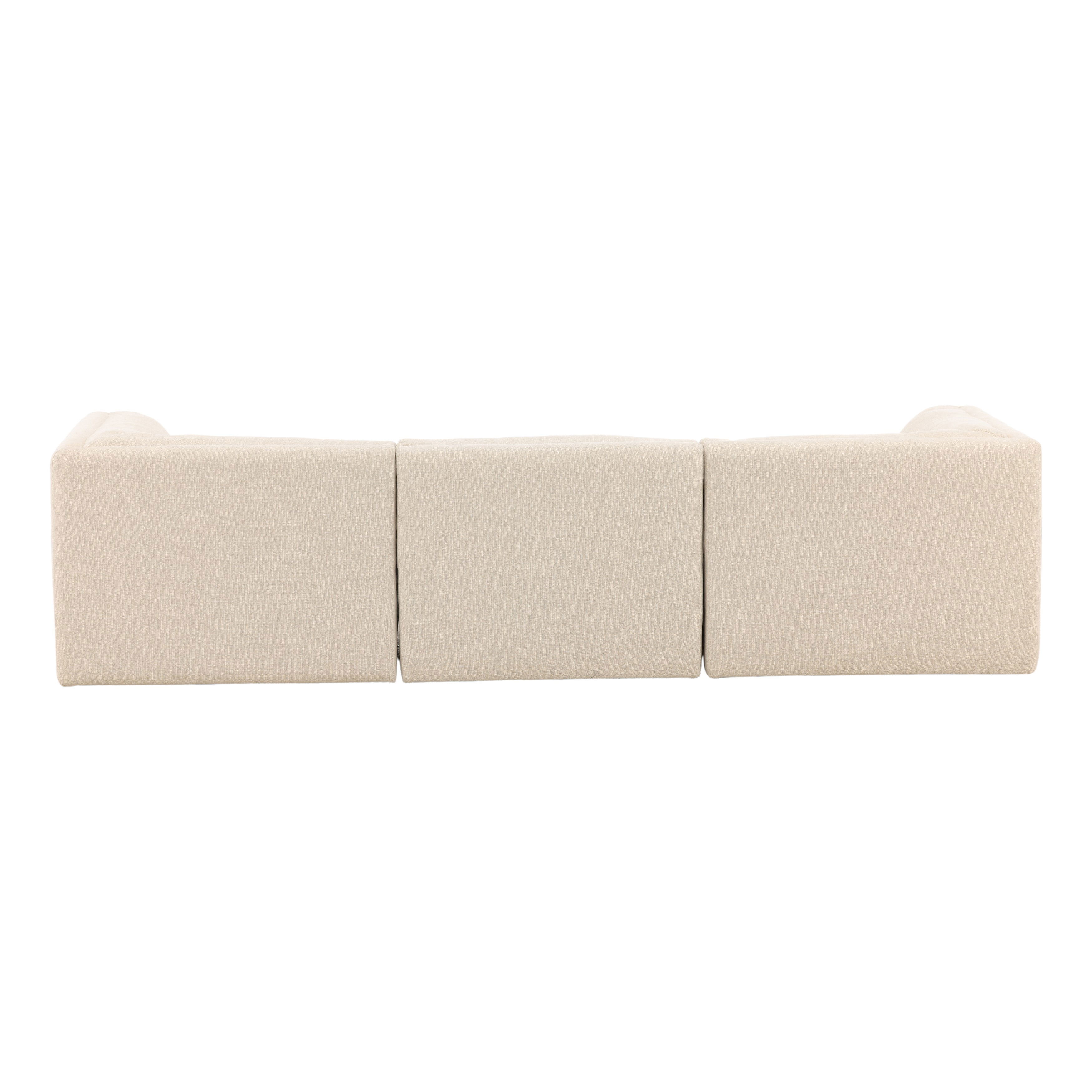 Magda Sofa Oatmeal C0, Sofas & Sectional by Dovetail, 113.5" width x 29.43" height x 40.5" depth View 4