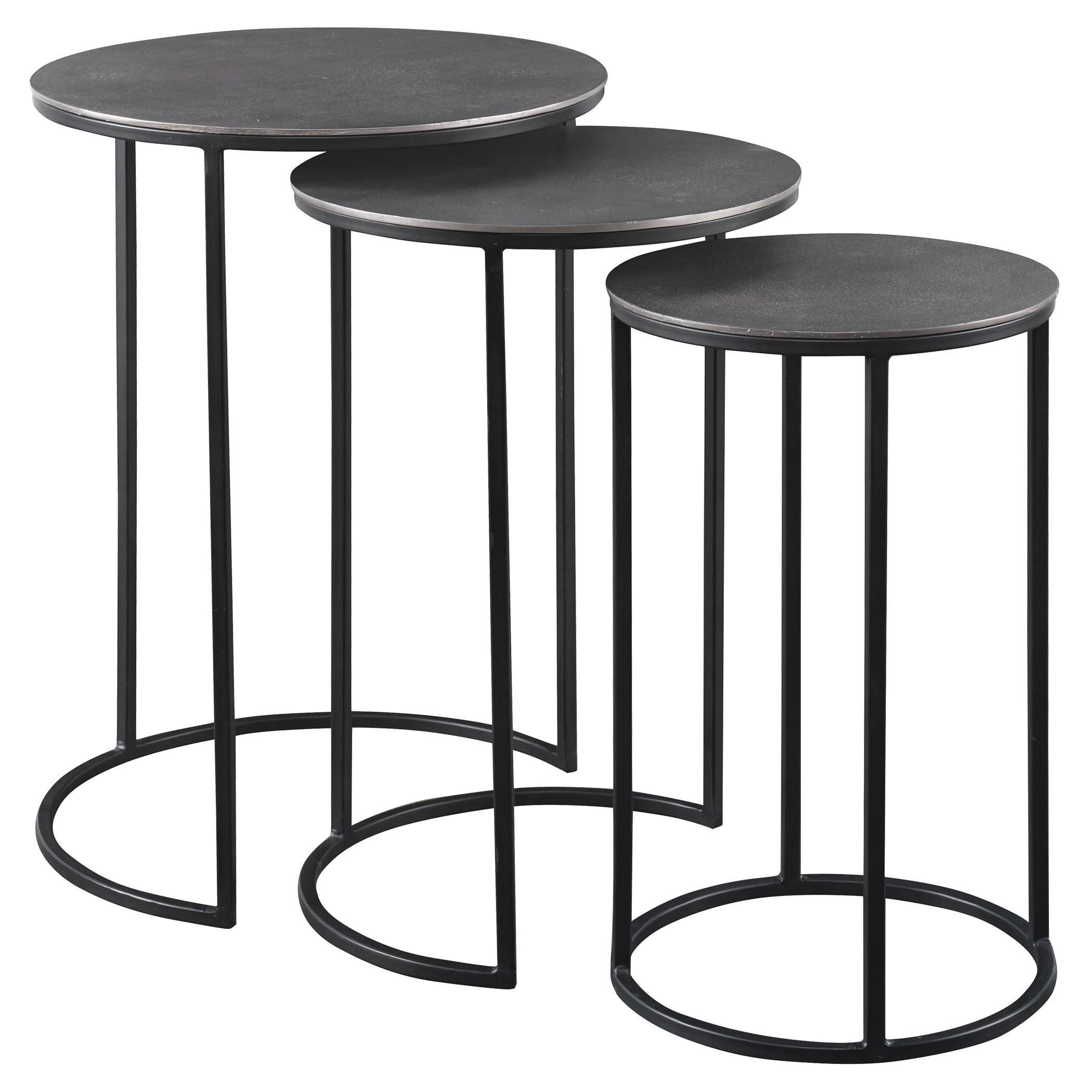 Erik Metal Nesting Tables Set/3, Furniture by Uttermost, 17" width x 23.7" height x 17" depth View 1