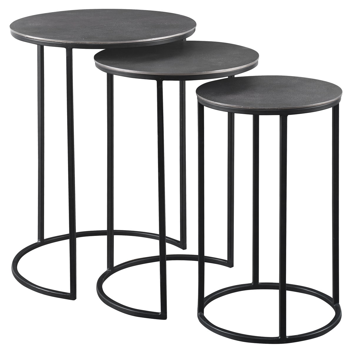 Erik Metal Nesting Tables Set/3, Side & End Table by Uttermost, 17" width x 23.7" height x 17" depth View 1