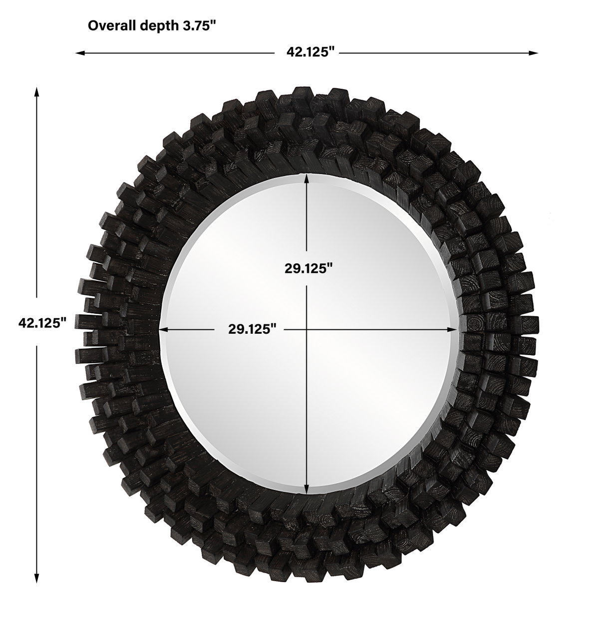 Circle Of Piers Round Mirror, by Uttermost, 3'6.12" width x 3'6.12" height x 3.75" depth View 3