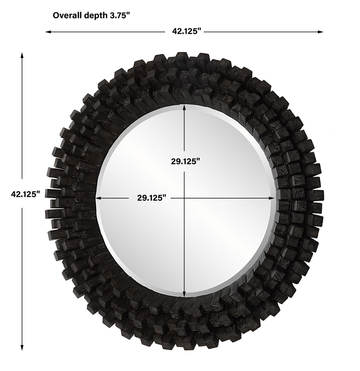 Circle Of Piers Round Mirror, by Uttermost, 42.12" width x 42.12" height x 3.75" depth View 3
