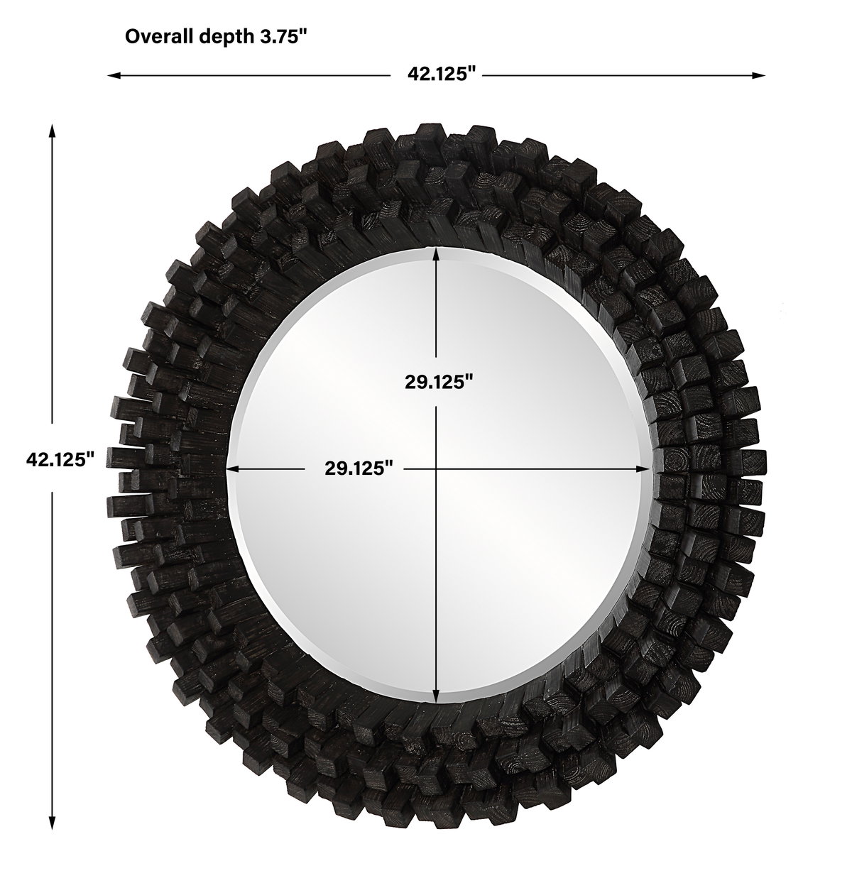 Circle Of Piers Round Mirror, by Uttermost, 42.12" width x 42.12" height x 3.75" depth View 3