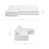 Miles Outdoor Modular 2 Piece White, Outdoor Furniture by Moe's Home, 9'6" width x 2'11.8" height x 5'5" depth thumbnail 9