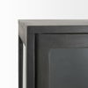 Arelius 36L x 18W x 63H Black-Brown Wood with Black Metal Base Display Cabinet thumbnail 8