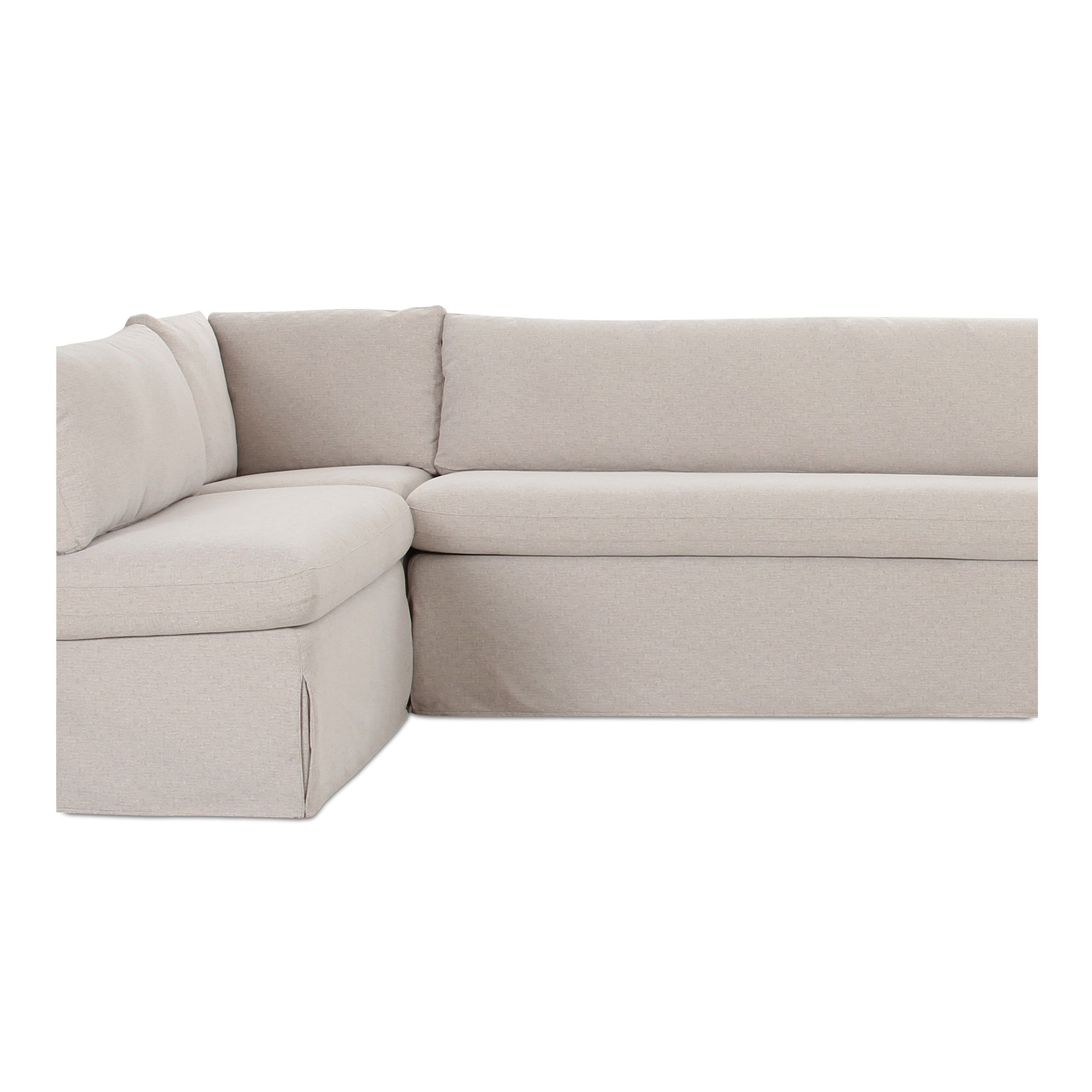 Fable Slipcover Dining Banquette L-shape Beige 139.5in large image 