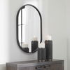 Varina Minimalist Black Oval Mirror thumbnail 4