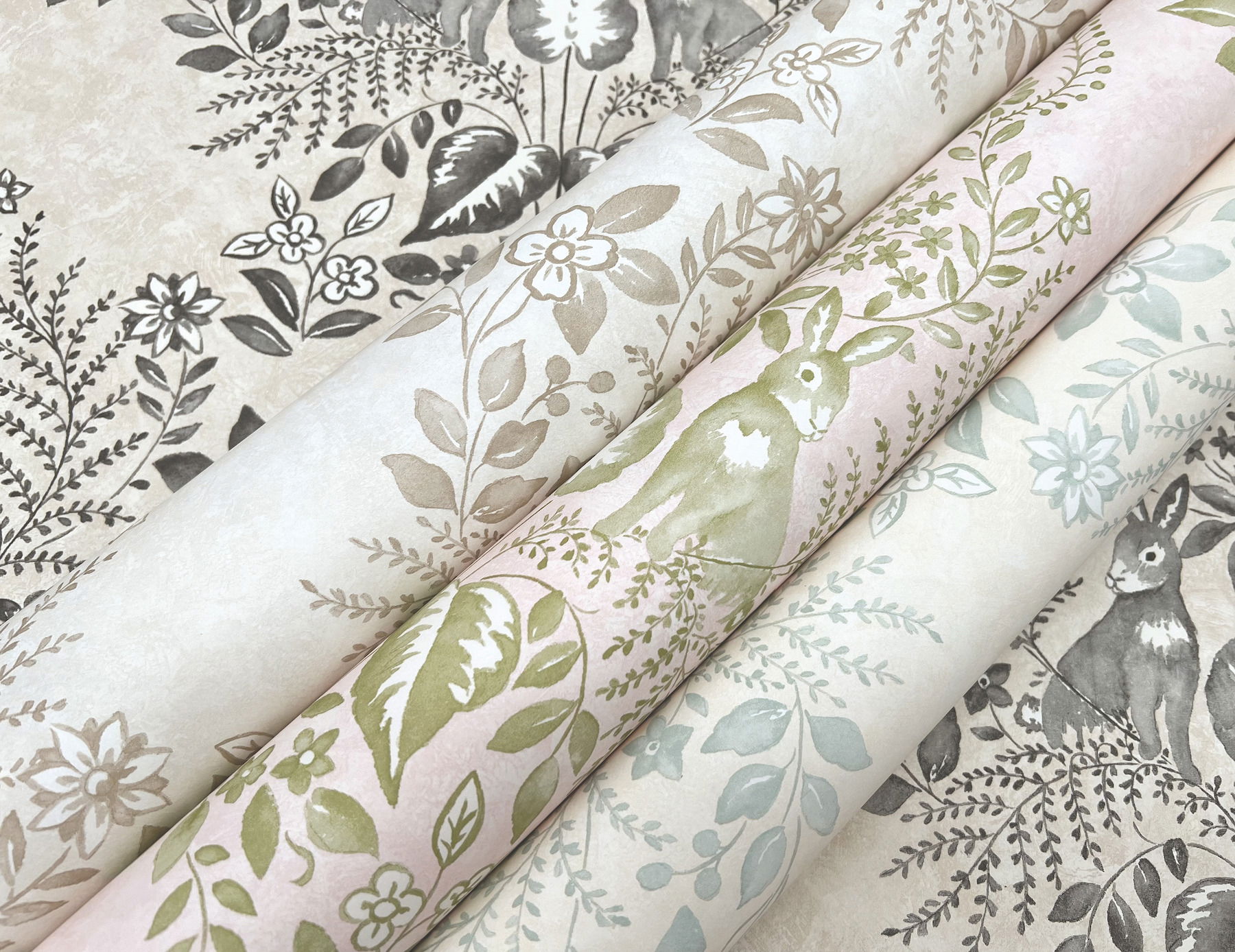 Cottontail Toile Wicker Peel & Stick Wallpaper large image 