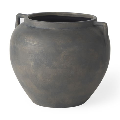 Kilian Short Brown-Gray Double Ear Vase