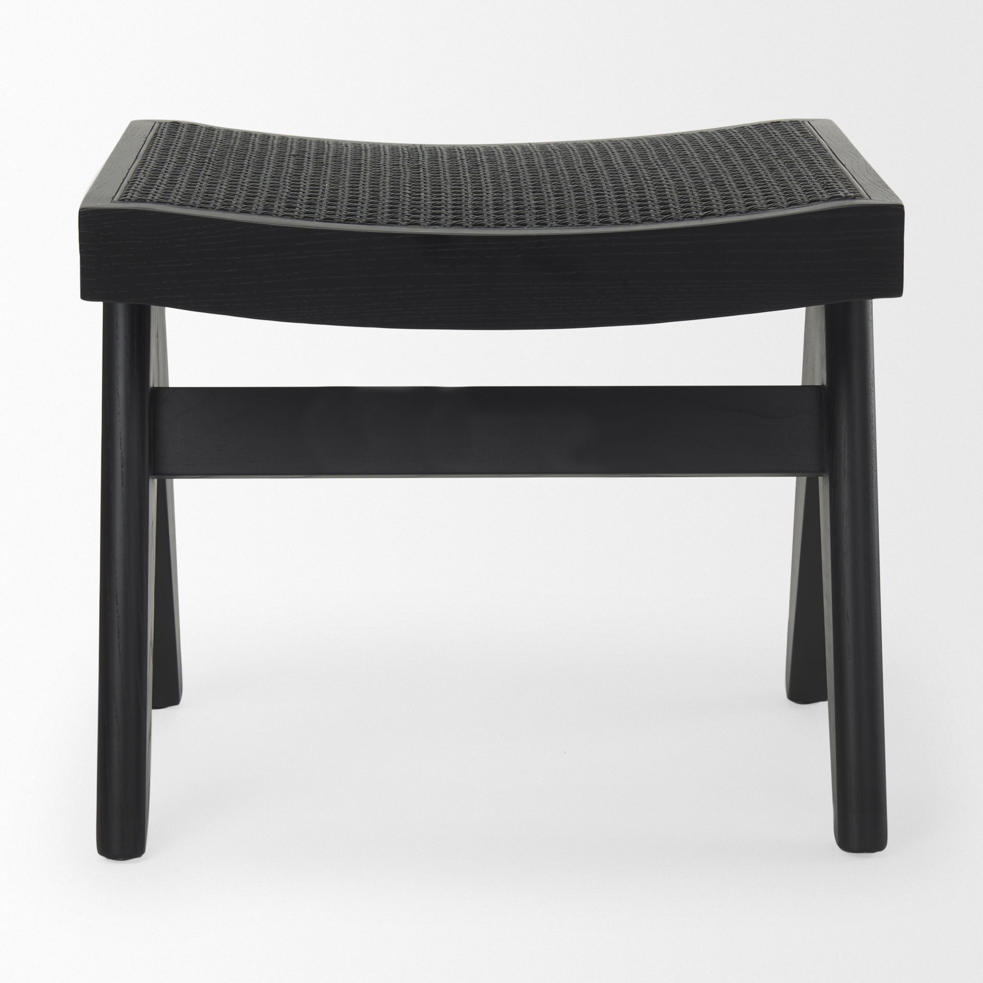 Arvin  Black Wooden Stool large image 