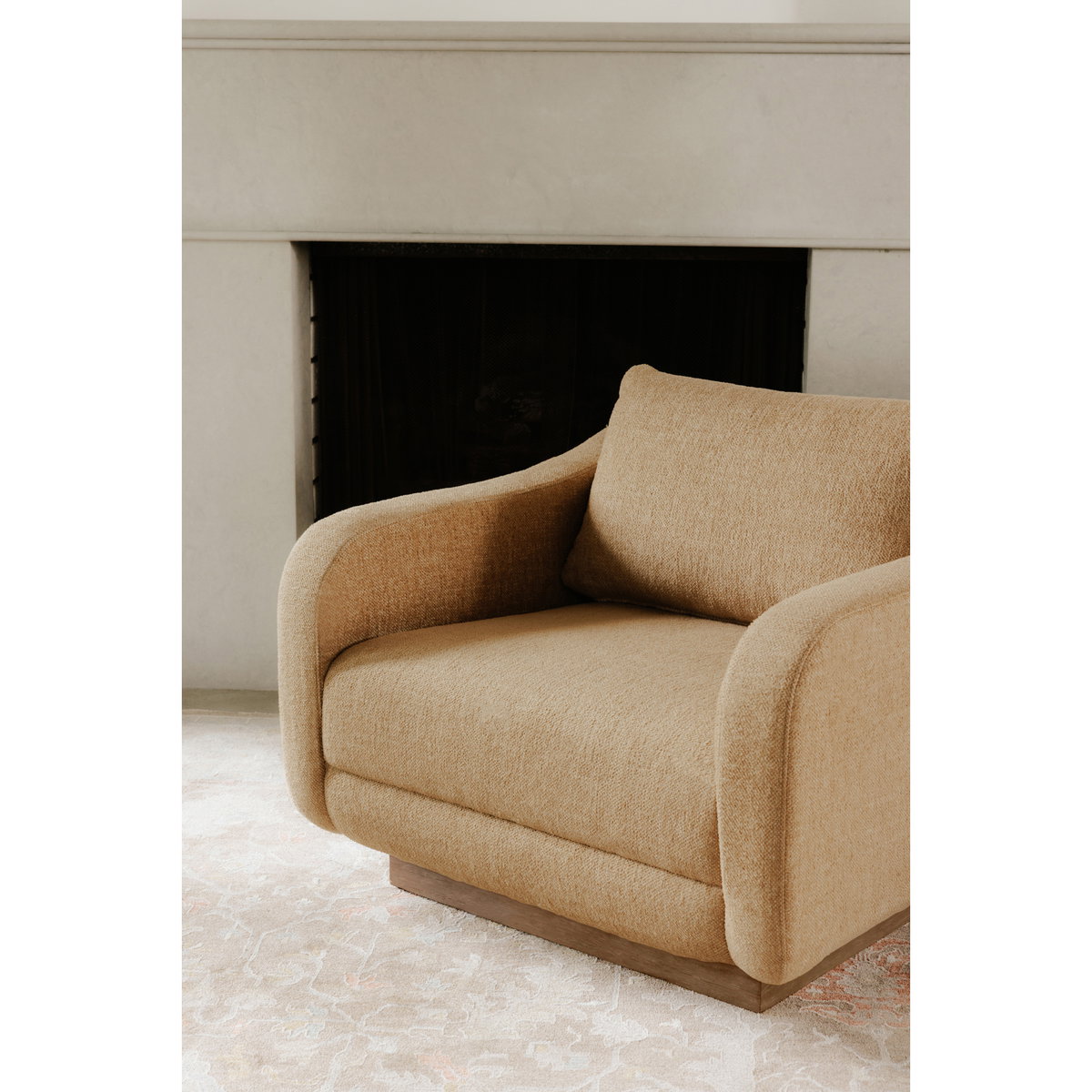 Keane Lounge Chair Ochre, Accent Chair by Moe's Home, 38" width x 31.25" height x 39.5" depth View 6