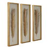 Palma Gold Leaf Shadow Box Set/3, Sculptural Wall Art by Uttermost, 14" width x 48.25" height x 2.62" depth thumbnail 4