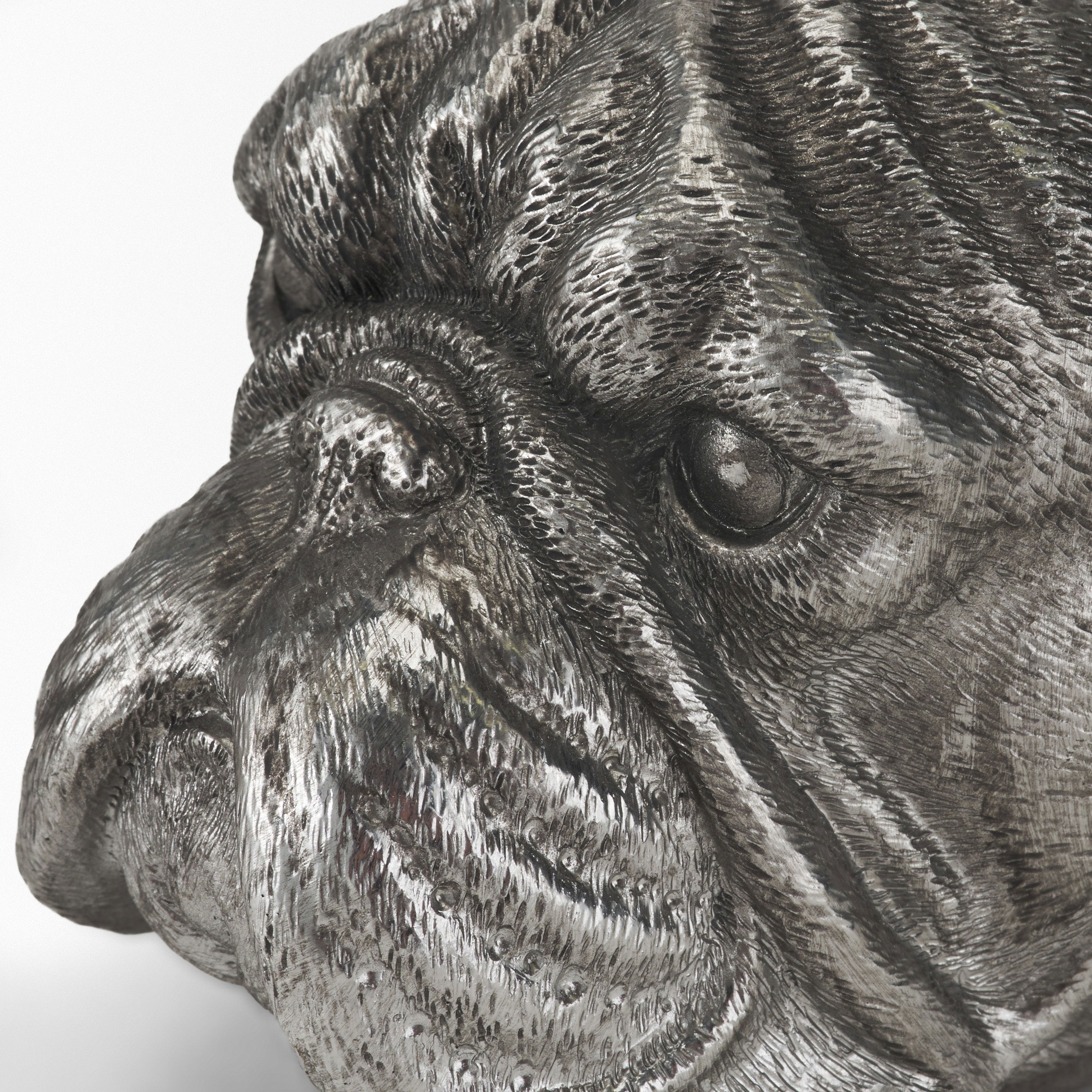 Bruno (Set of 2) 5L x 5W Silver American Bulldog Bookends, by Mercana, 4.84" length x 4.72" width x 5.51" height View 10
