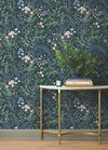Peacock Garden Navy Peel & Stick Wallpaper thumbnail 1