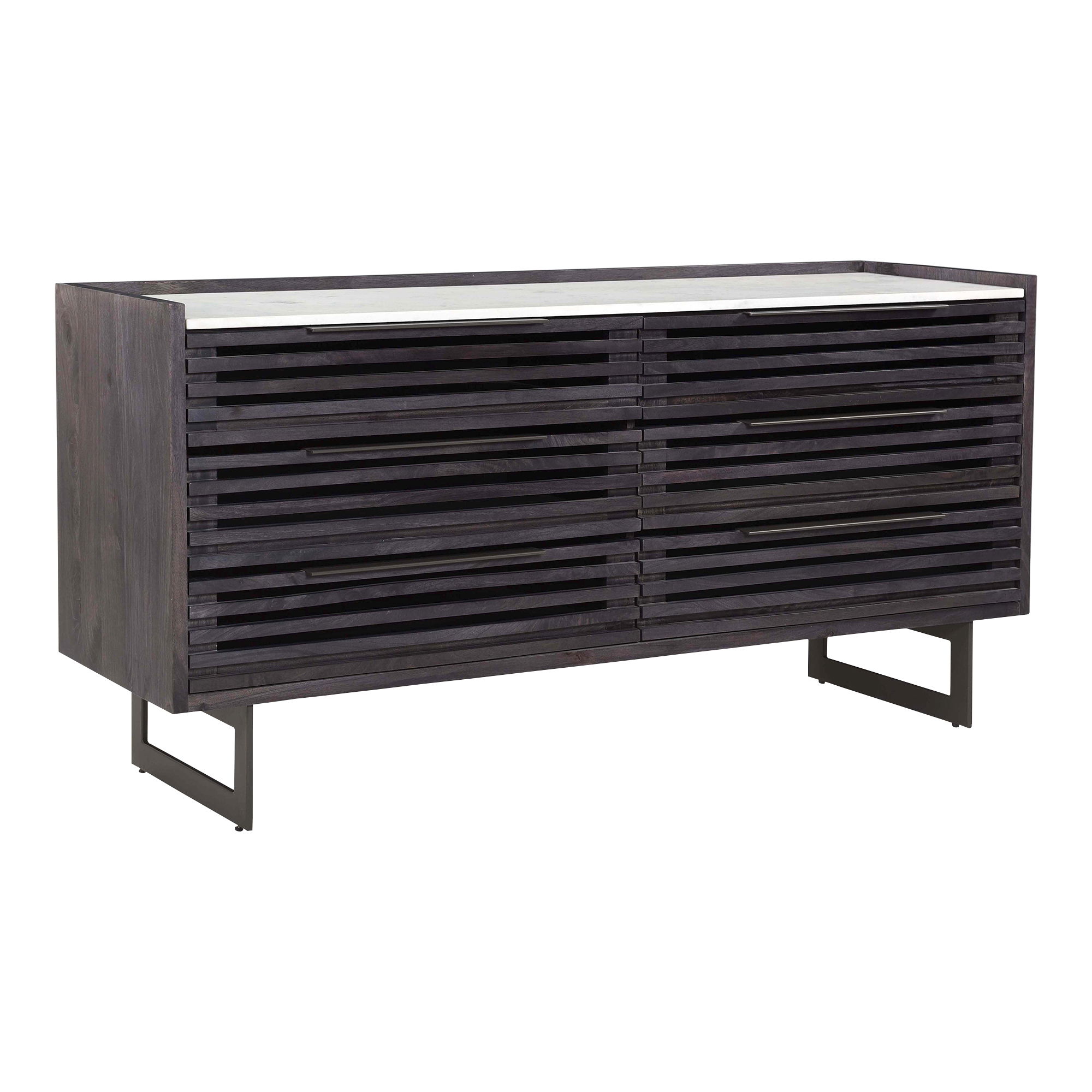 Paloma 6 Drawer Dresser Black Charcoal Grey large image 