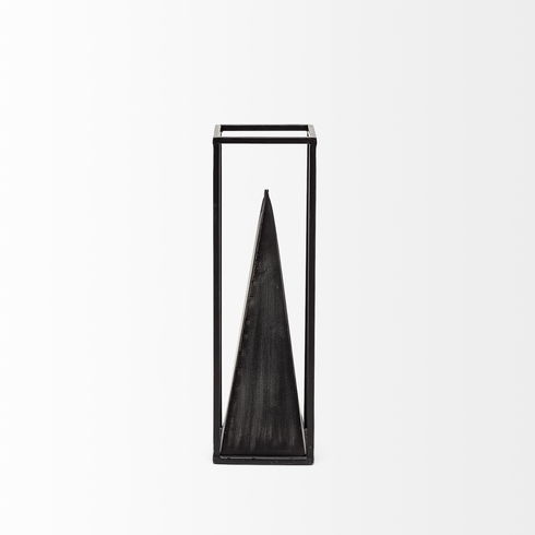 Memphis II (Medium) 4L x 4W Black Metal Pyramid In A Square Frame