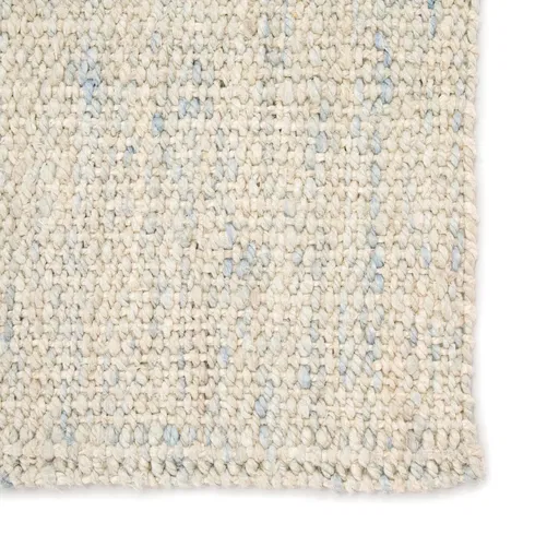 Rutledge Natural Solid Ivory/ Blue Area Rug (5