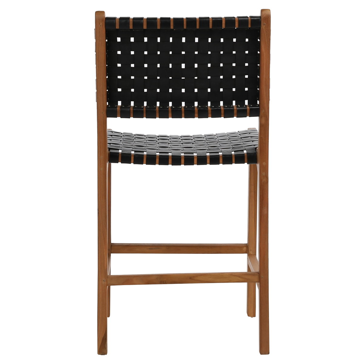 Dale Counter Stool Black Leather Nat Frame, Counter & Bar Stool by Dovetail, 20.27" width x 41" height x 22.83" depth View 4