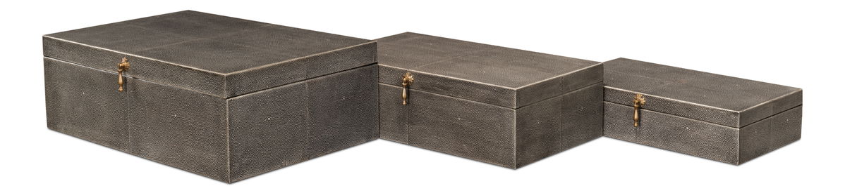 Cosmos Nesting Boxes  Set Of Three, by Sarreid, 1'4" length x 2' width x 8" height View 5
