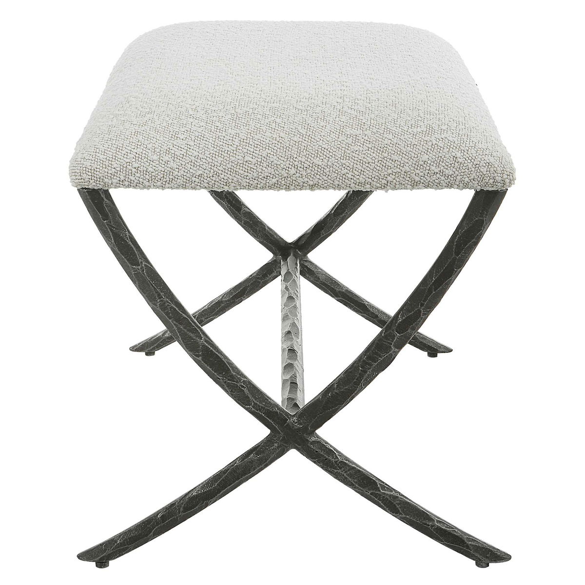 Brisby Gray Fabric Small Bench, Benche by Uttermost, 24" width x 19" height x 16" depth View 6