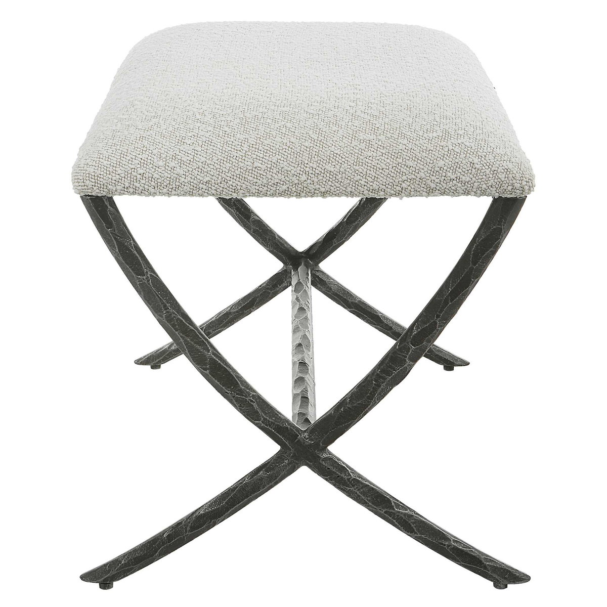 Brisby Gray Fabric Small Bench, Benche by Uttermost, 24" width x 19" height x 16" depth View 6