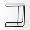 Kyra  White Marble Top with Black Iron Frame C-Shaped End and Side Table, Side & End Table by Mercana, 12" length x 20" width x 23" height thumbnail 5