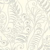 Silver & White Metallic Modern Fern Wallpaper thumbnail 0