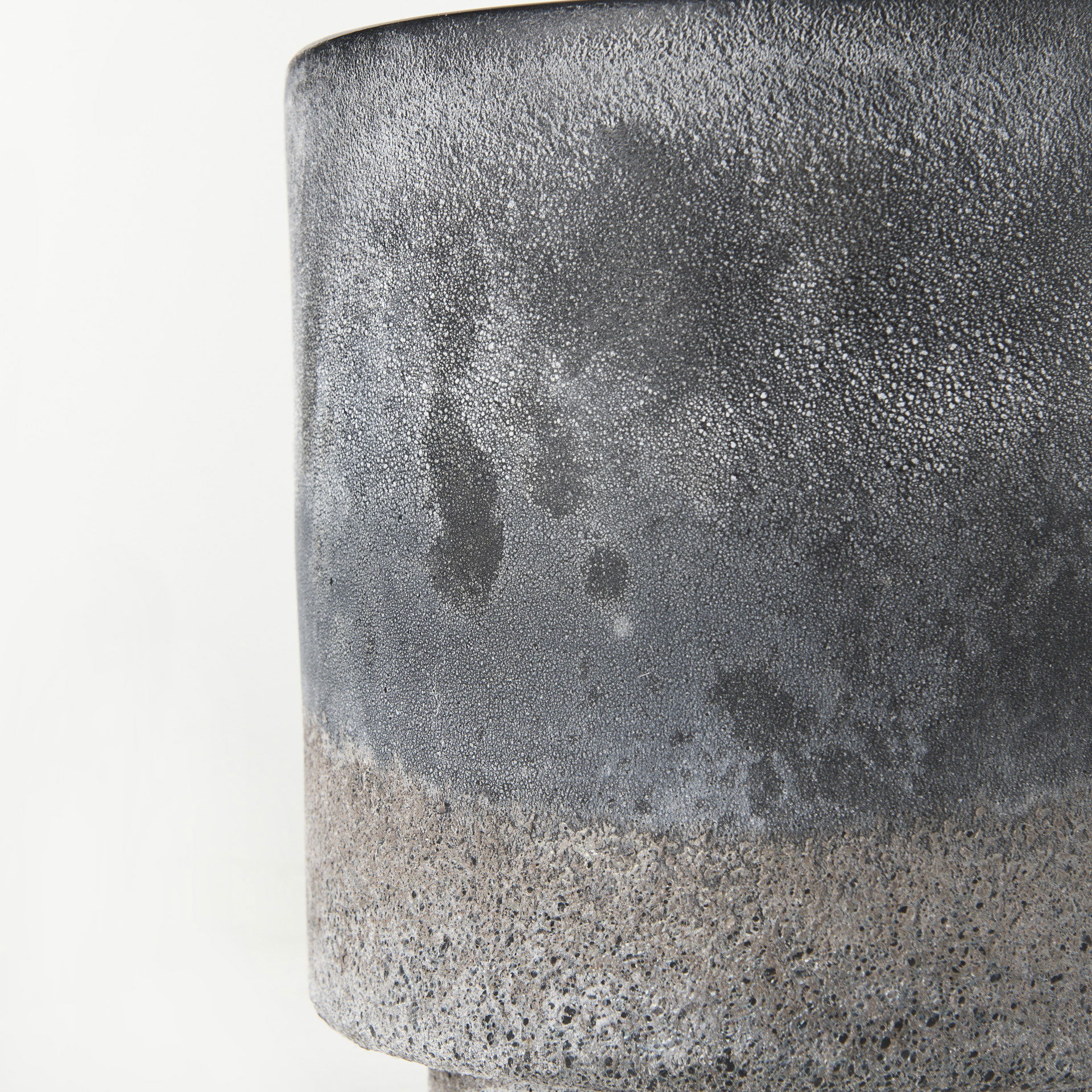 Squally  Black/Brown Glass Ombre Textured Vase large image 