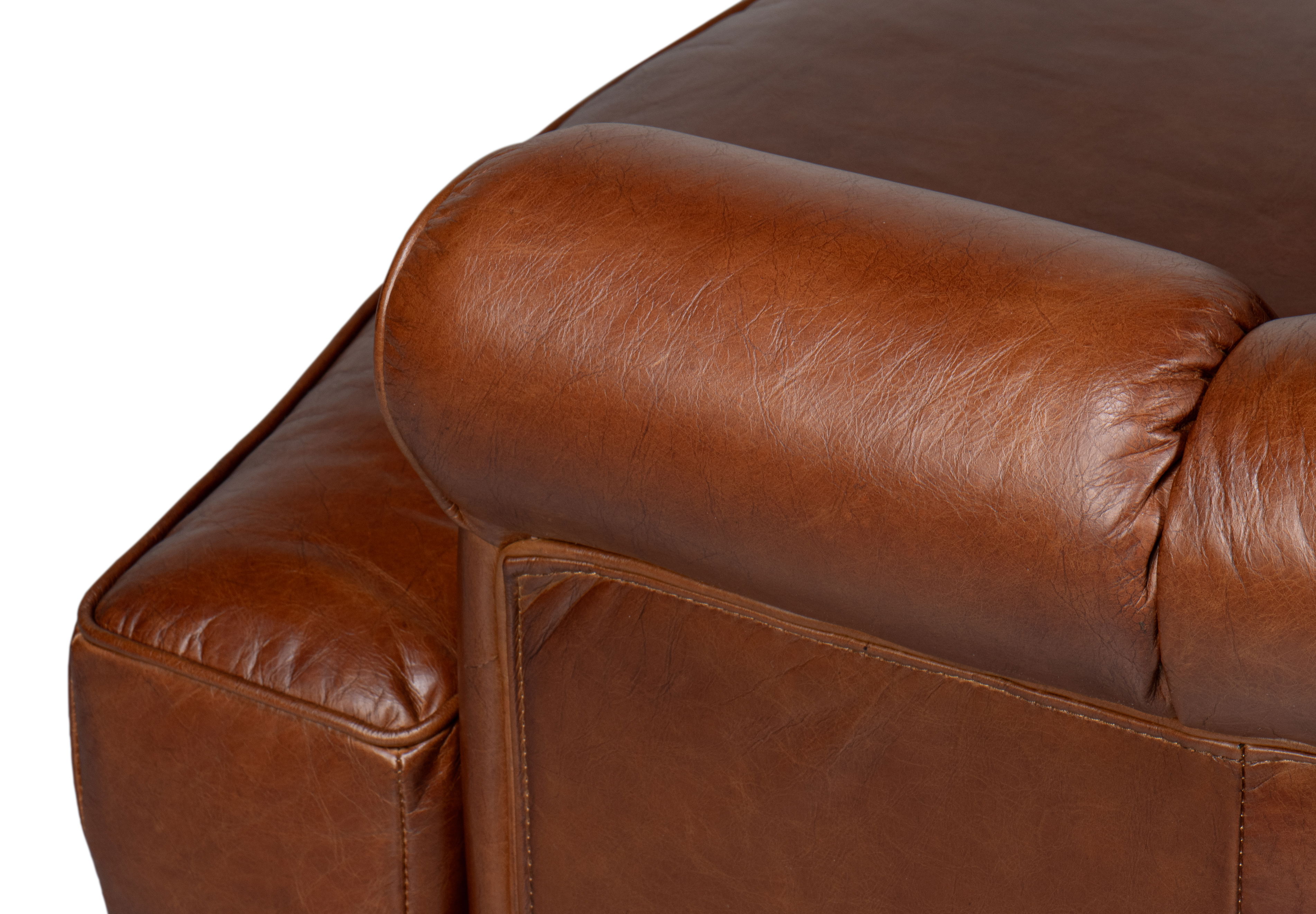 Scoth Swivel Chair In Distilled Leather, Seating by Sarreid, 35" length x 39" width x 35" height View 6