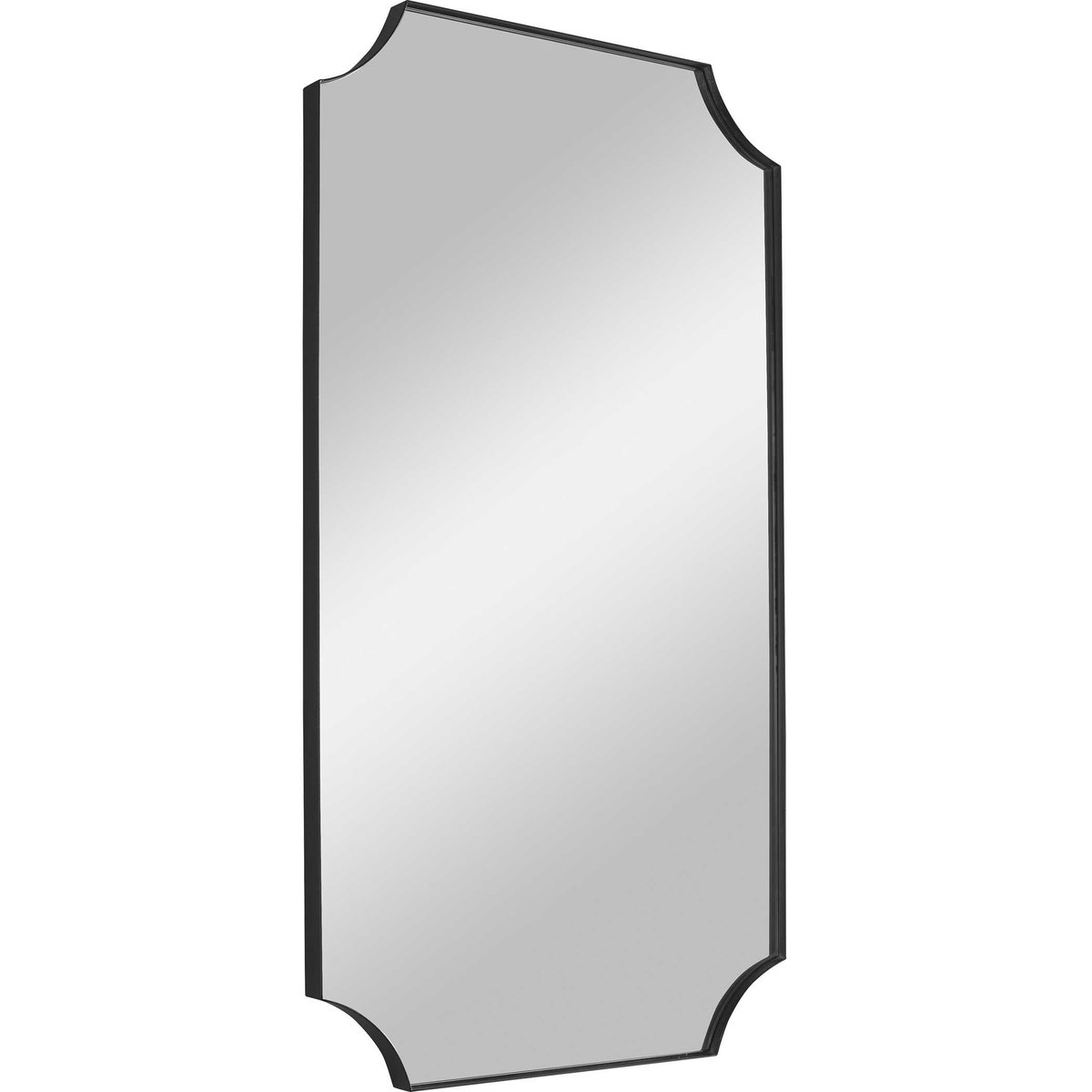 Lennox Black Scalloped Corner Mirror, by Uttermost, 22.12" width x 40.12" height x 1.25" depth View 5