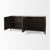Tucker Dark Brown with Carved Arch Pattern 4 Door Sideboard, Sideboards & Buffet by Mercana, 71.75" length x 15" width x 30.25" height thumbnail 6