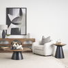 Mitchell 22.0L x 22.0W x 23.0H Black Metal Pedetal Base with Brown Wood Top Side Table thumbnail 1
