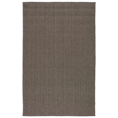 Iver Indoor/ Outdoor Solid Gray/ Taupe Area Rug