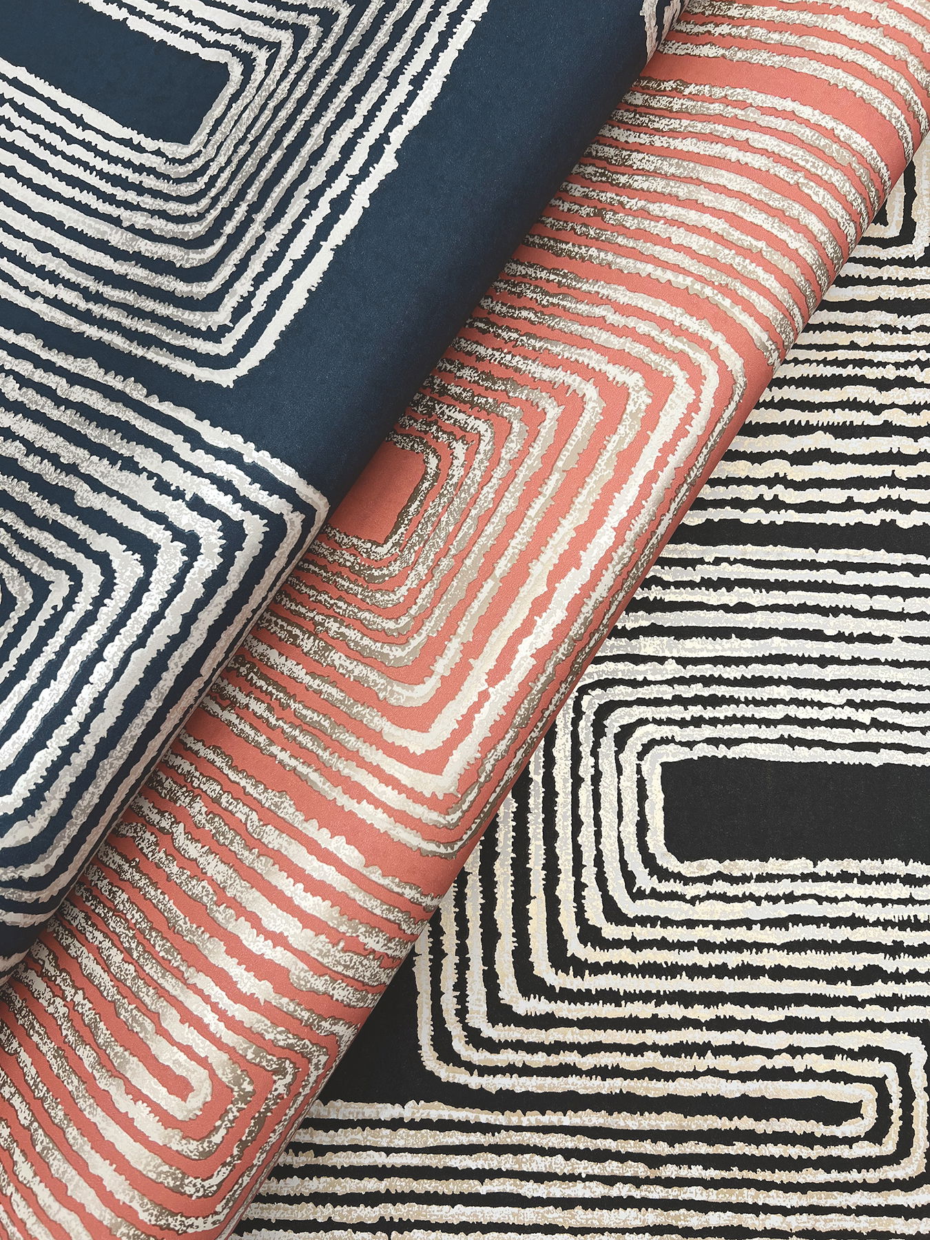 Zulu Thread Coral & Glint Wallpaper large image 
