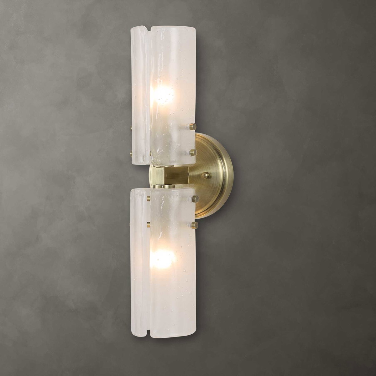 Mistie 2 Light Glass Sconce, Ceiling Light by Uttermost, 5.12" width x 17" height x 5.25" depth View 2