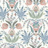 Seaside Jacobean Pink & Blue Wallpaper thumbnail 0