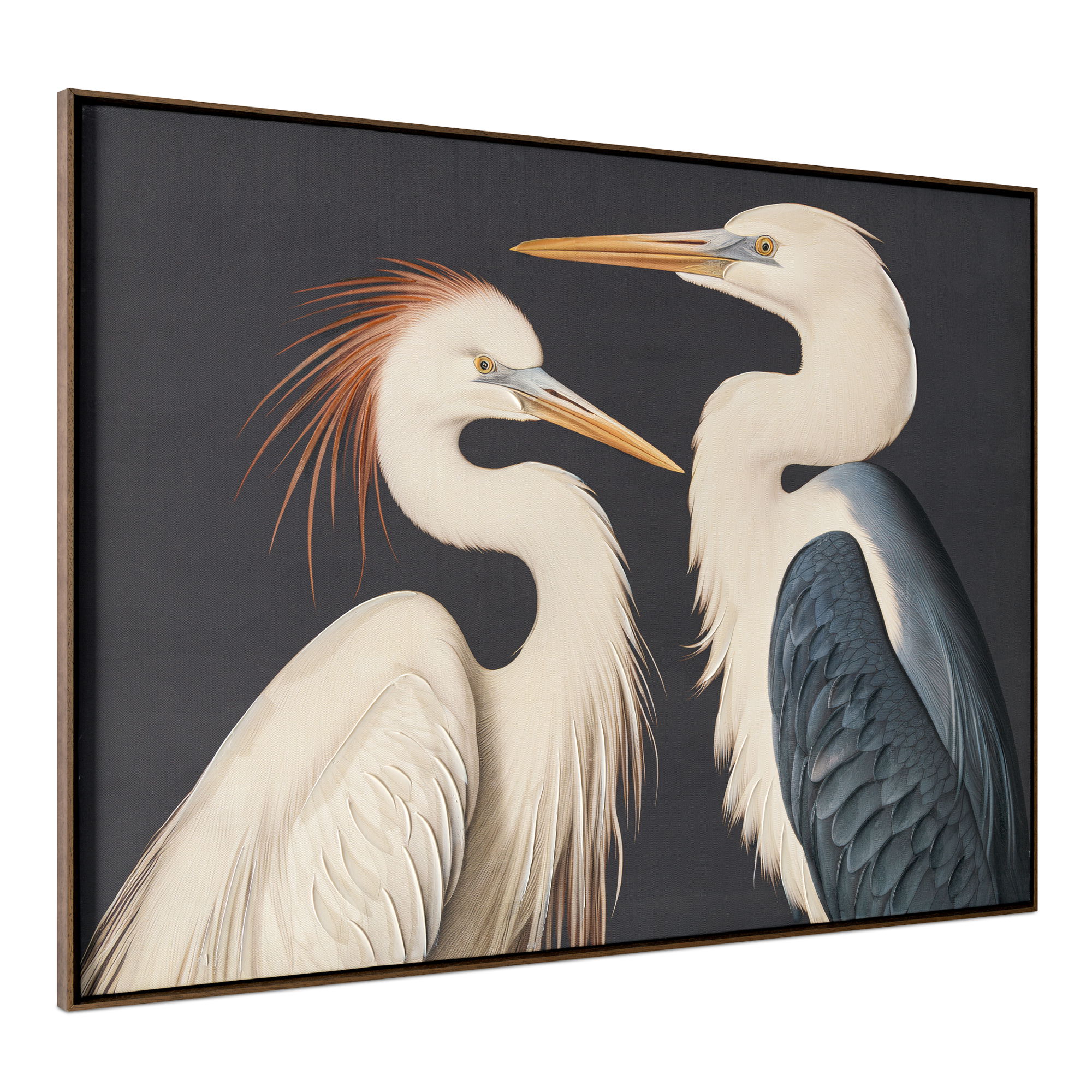 Two Cranes Framed Painting large image 