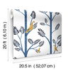 Aviary Branch Blue & Yellow Peel & Stick Wallpaper, by York Wall, 20' length x 1'8.5" width x 0.02" depth thumbnail 8