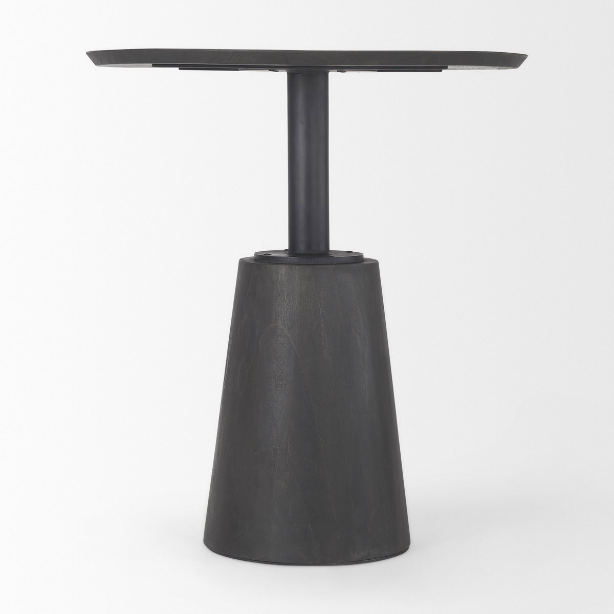 Maxwell 32' Round Pedestal Dining Table | Modern | Black-Brown Wood & Black Metal | Seats 2, by Mercana, 32" length x 32" width x 36" height View 6