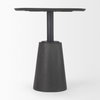 Maxwell 32' Round Pedestal Dining Table | Modern | Black-Brown Wood & Black Metal | Seats 2, by Mercana, 32" length x 32" width x 36" height thumbnail 6
