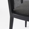 Clara Cane Back Dining Arm Chair | Cream Fabric with Black Wood, Dining Chair by Mercana, 22.5" length x 23.5" width x 33.75" height thumbnail 13