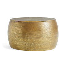 Online Designer Business/Office Bermuda Hammered Brass Coffee Table