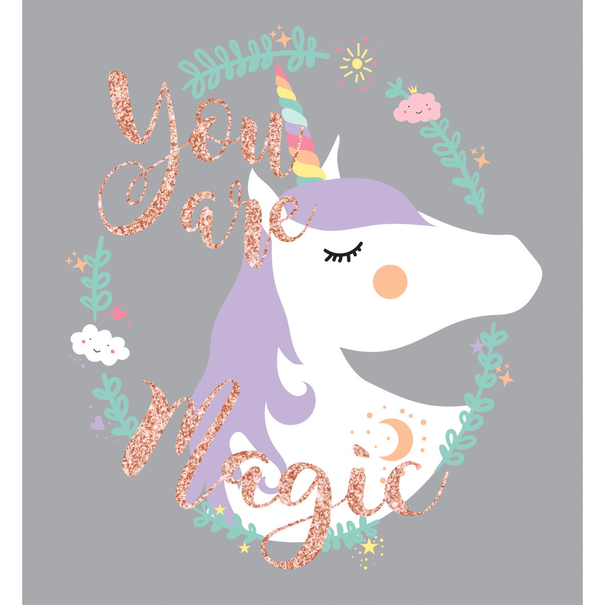 Unicorn Magic Giant Wall Decals, by York Wall, 1'6" length x 1'5.25" width x 1.68" depth