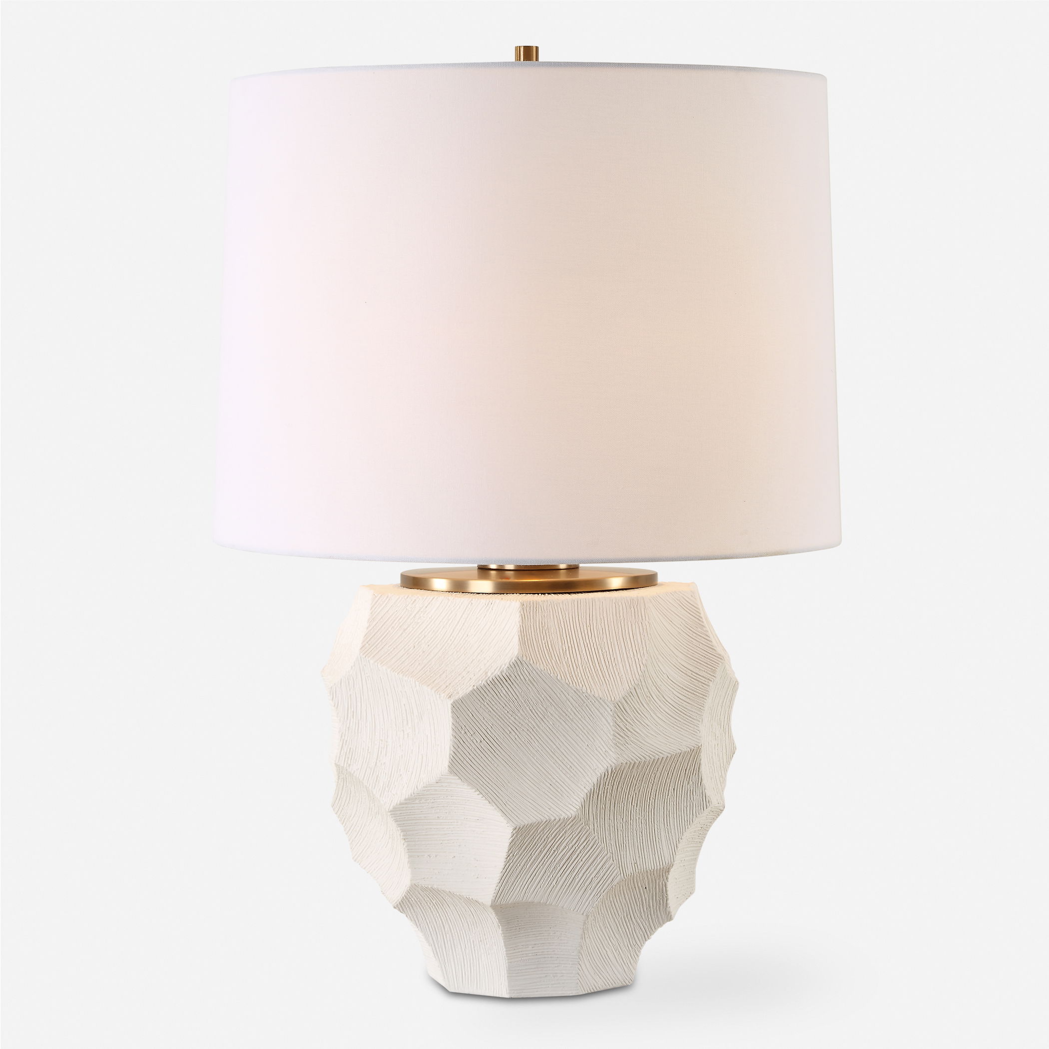 On Edge Chalk White Table Lamp large image 