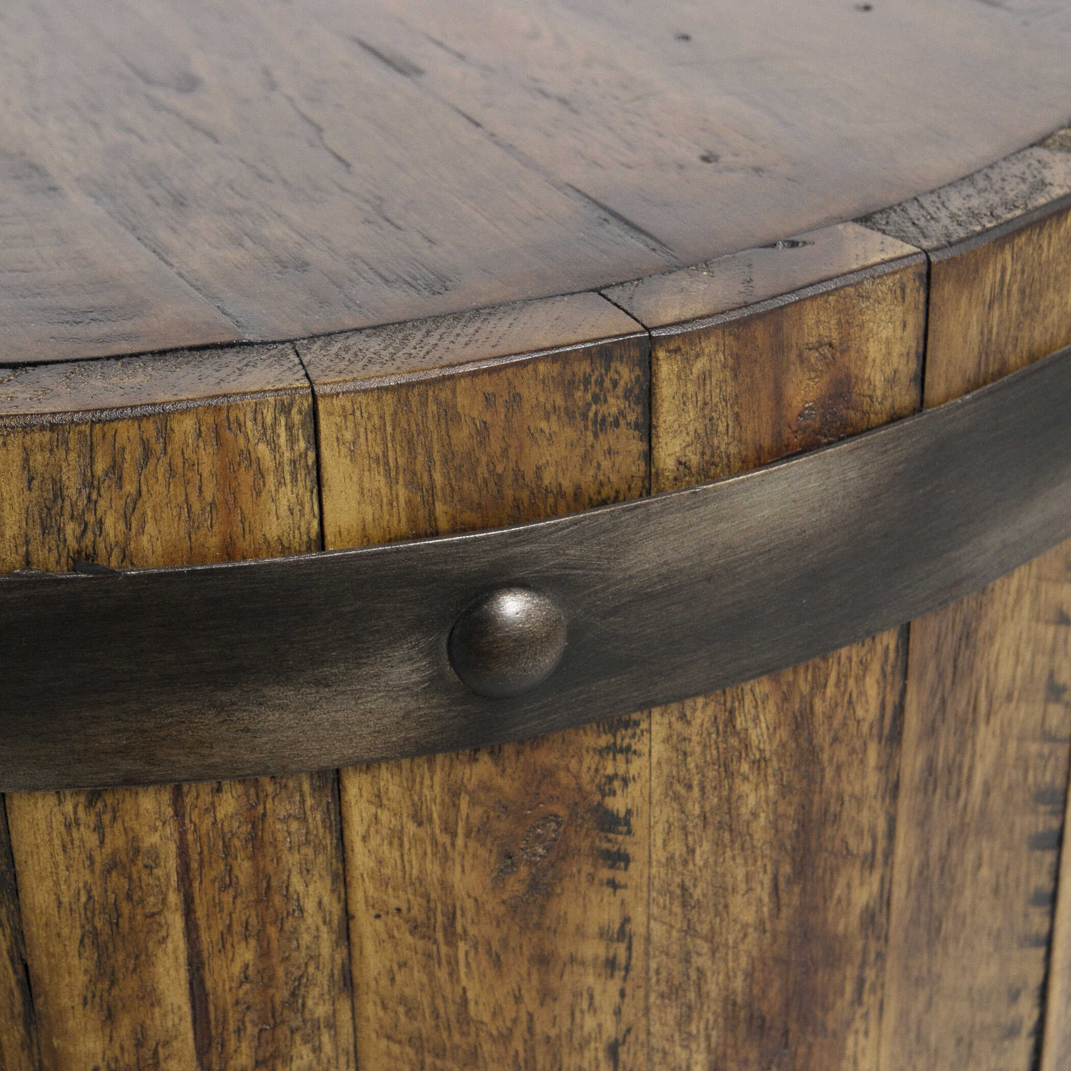 Ceylon Wine Barrel Side Table, Furniture by Uttermost, 19" width x 24" height x 19" depth View 4