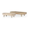 Carver Set of 2 Oblong White Washed Wood Footed Trays, Decorative Tray by Mercana, 14" length x 5.88" width x 3.13" height thumbnail 1