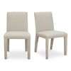 Monte Dining Chair Beige - Set Of Two, by Moe's Home, 19" width x 33" height x 23" depth thumbnail 1