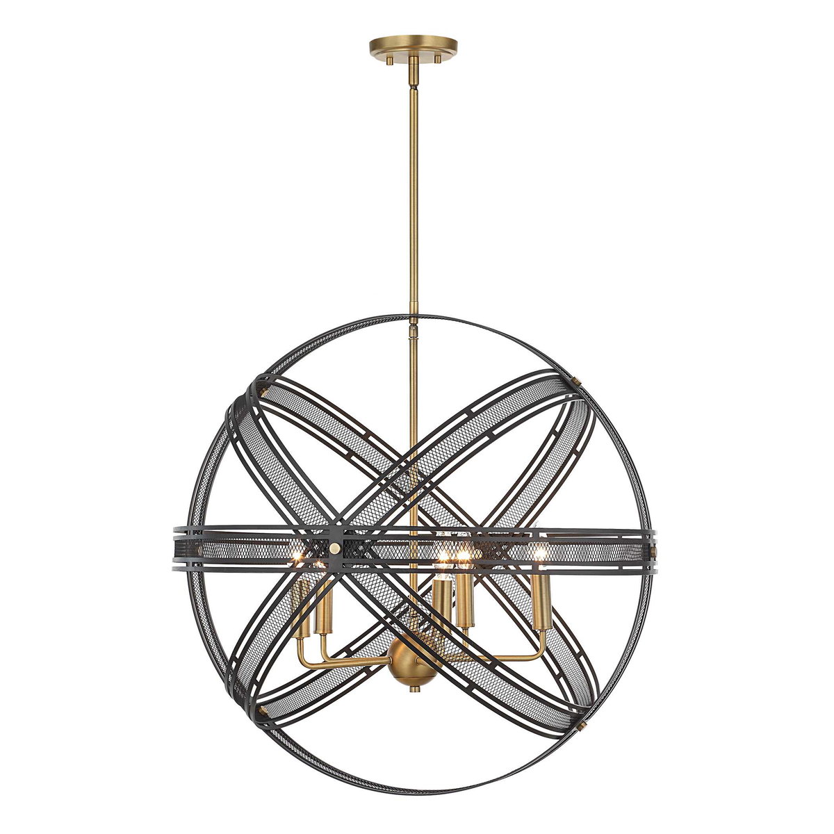 Spherical 5 Light Pendant, by Uttermost, 27.75" width x 27.5" height x 27.75" depth View 5