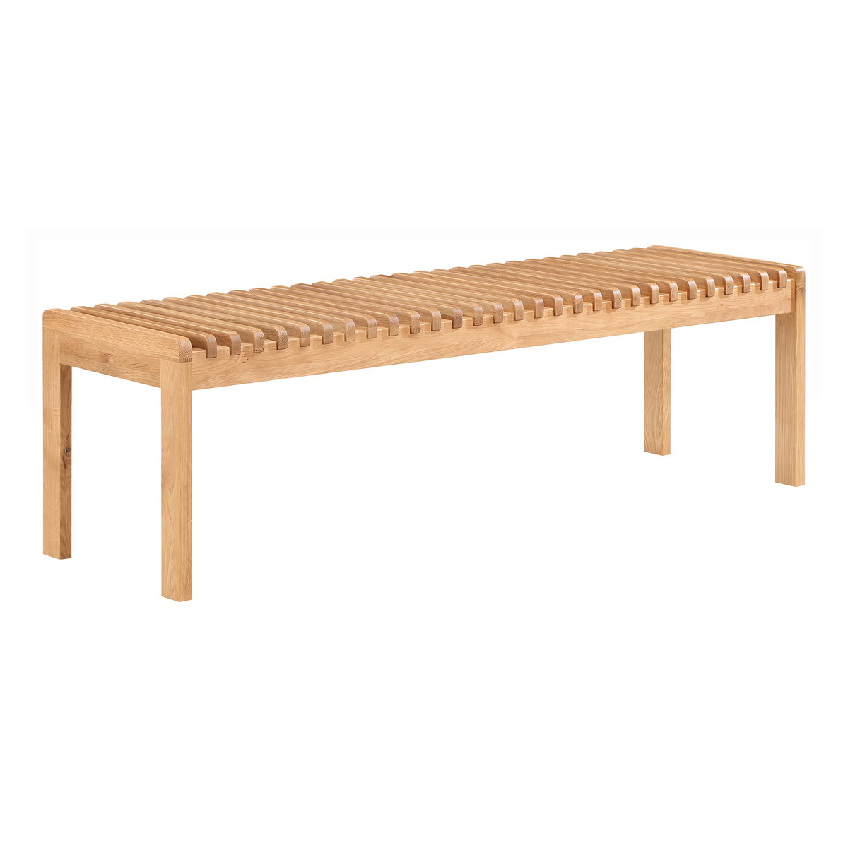 Rohe Bench Natural Oak, Benche by Moe's Home, 60" width x 18.11" height x 17.5" depth View 2