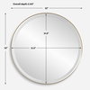 Crofton Lighted Brass Round Mirror, by Uttermost, 2'8" width x 2'8" height x 2.12" depth thumbnail 3