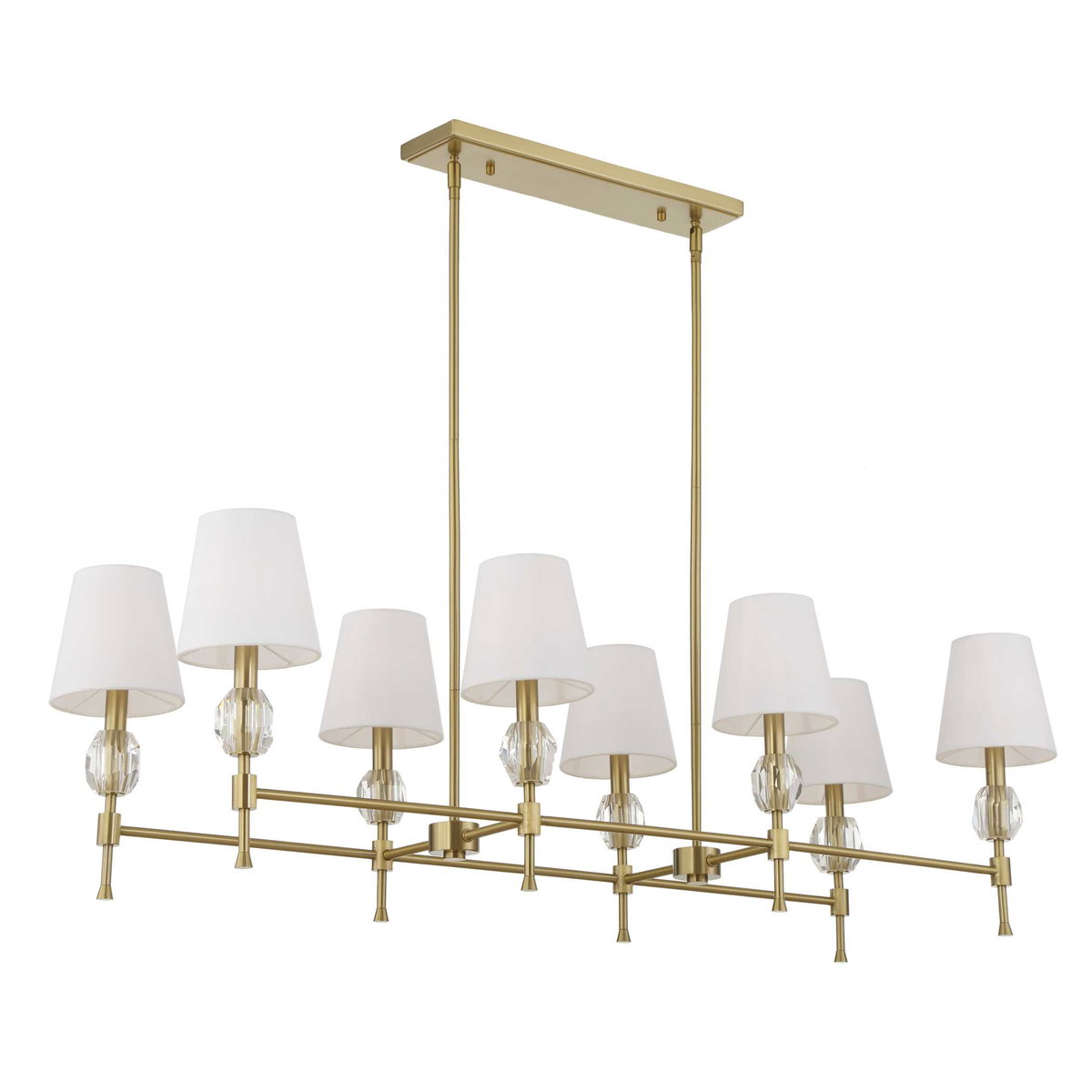 Arques 8 Light Linear Chandelier, Ceiling Light by Uttermost, 48" width x 14.5" height x 18.12" depth View 6